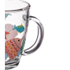 Kubek szklany szklanka z uchem BOBBY 360 ml wz. 3 kolorowy nadruk zwierzęta morskie ryby rozgwiazda