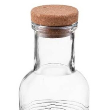 Karafka z korkiem butelka dzbanek szklany woda soki lemoniada zimne napoje CAPRI 1 l wypukły wzór prążki przezroczysta